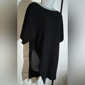 NWT Eileen Fisher Black Organic Cotton Cord Bateau Neck Tunic Sz M $398    AA17